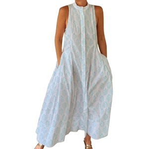 Combinaison décontractée d'été 100% coton, imprimé floral à la main, tissage doux avec fermeture éclair pour le printemps/été, adultes BPJS056 - Product Image 1