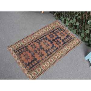 พรมวินเทจขนาดเล็ก 1.9x3.1 ฟุต สีน้ำเงินไล่เฉด พรมขนแกะตุรกี - Product Image 2