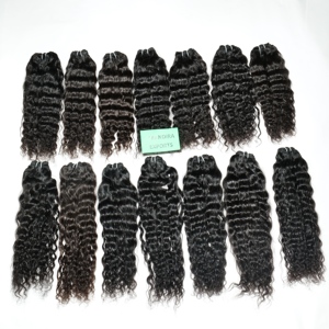 Vente en gros pas cher prix Indien cheveux humains bouclés armure faisceaux un donneur brut vierge non transformé Temple cheveux humains - Product Image 3