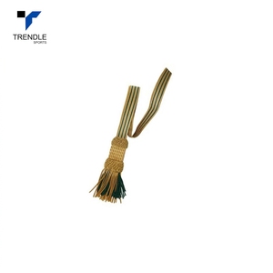 Adorno de Borlas Tejidas Trendle Sports, Decoración de Prendas con Rayas Doradas y Rojas, Ribete Cosido a Mano, Nudo de Espada Artesanal Duradero - Product Image 2
