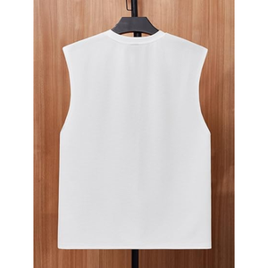 Longueur recadrée de haute qualité Box Fit Hommes T-shirt surdimensionné Logo personnalisé Écran Blanc Coton Goutte Épaule T-shirt - Product Image 4