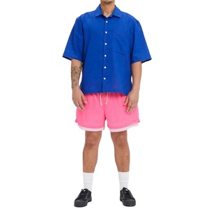 Men's Double <b>Layer</b> Mesh Shorts New Arrival Customized Breathable Activewear Quick Dry Loose Outdoor Solid Pattern Shorts - Product Image 5