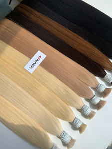 Precio al por mayor Extensiones de cabello a granel Sedoso y sin derramamiento Doble ahogamiento 100 gramos Colores claros 14 pulgadas - Product Image 6