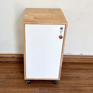 3-<b>Drawer</b> Mobile Personal Locker 40x40x75cm Natural Wood TCN68037 Storage <b>Unit</b> - Product Image 5