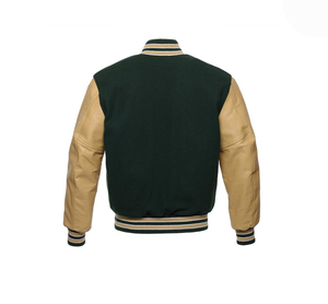 Wholesale Blank <b>Bomber</b> College <b>Jacket</b> <b>Men</b> Letterman Custom Logo Pu Sleeves <b>Varsity</b> <b>Jacket</b> <b>Men</b> Stand Woolen Fashion - Product Image 3