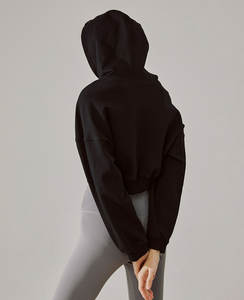 Pull à capuche en coton gaufré de haute qualité Sweat à capuche pour femme avec logo personnalisé Streetwear Sweats à capuche tricotés solides et décontractés pour femme - Product Image 1