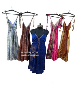 Nuevo vestido largo con estampado de rayón para mujer, vestido Sari para mujer, vestido de seda, tops de seda - Product Image 1