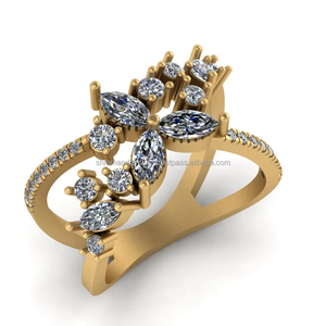 แหวนเพชรเม็ดเล็กสีทอง10K สำหรับผู้หญิงแหวนแต่งงานออกแบบได้ตามต้องการตัวทดสอบเพชรทำด้วยมือดีไซน์แฟชั่นคลาสสิก - Product Image 1