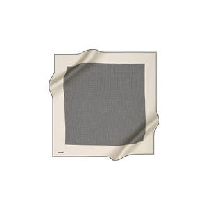 Off-White Black Silk Twill Square Scarf with Zigzag Pattern - Product Image 1