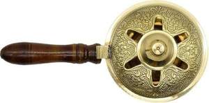 Brûleur d'encens en laiton avec poignée en bois - Product Image 2