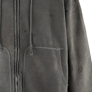 Conjunto de sudaderas con capucha y pantalones de chándal acampanados con cremallera de gran tamaño para hombre - Product Image 6