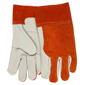 Gants de soudage Tig courts en cuir de chèvre renforcé Gants de barbecue ignifuges résistants à l'abrasion de sécurité des mains industrielles - Product Image 4