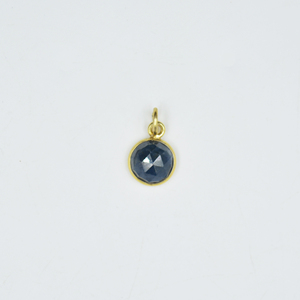 Pendentif Kaynite mousse en argent sterling 925 avec lunette en pierre naturelle plaquée or bijoux de mariage pendentifs à breloque - Product Image 1