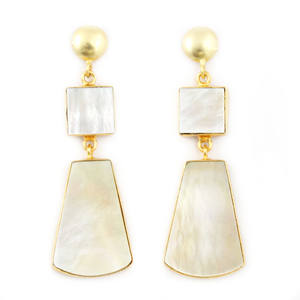 Pendientes de tuerca bohemios chapados en oro de 24K hechos a mano a la moda, joyería de latón al por mayor para mujeres y niñas, inspirados en la India - Product Image 3