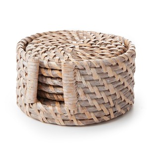 Square Rattan Coasters Cup Base Plates & Dishes Insulated Hot Pads Wedding Sea Grass Wicker Table Decoration <b>Placemat</b> - Product Image 6