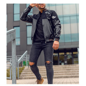 แจ็กเก็ตหนัง PU สำหรับผู้ชายเสื้อโค้ทสำหรับขี่มอเตอร์ไซค์ฤดูใบไม้ร่วงฤดูหนาว - Product Image 3