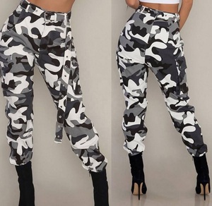 Pantalones de chándal de camuflaje para mujer, pantalón de chándal con logotipo personalizado, color negro, Popular, venta al por mayor - Product Image 5