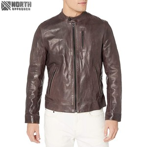 Ventes directes d'usine Vestes en cuir pour hommes Veste en cuir véritable pour hommes à la mode Veste en faux cuir - Product Image 5