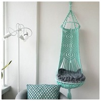 Cama para Gatos Estilo Boho Chic Moderna, Tejida a Mano con Macramé, Tapiz de Pared para Interiores, con Lindo Diseño Animal, Cómoda, Tamaño Pequeño, para Interiores