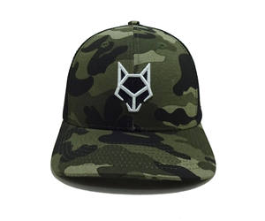 หมวกแก๊ปตาข่ายลายพรางแบบ Real Tree ปักลายหมาป่าร้อง 5 แผง สีแทน สำหรับกิจกรรมกลางแจ้ง ล่าสัตว์ กีฬา ปรับขนาดได้ ขายส่ง - Product Image 1