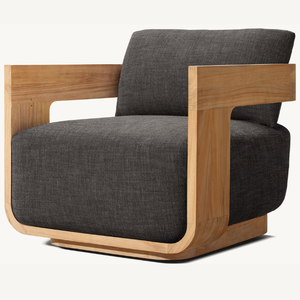 Sillón individual de madera de teca de buena calidad para uso en exteriores con un estilo moderno y estético. - Product Image 2