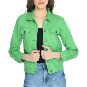 แจ็คเก็ตยีนส์ลำลองสำหรับผู้หญิง สวมใส่สบาย ตกแต่งกระดุม แห้งเร็ว ผ้าฝ้าย 100% สำหรับฤดูหนาว - Product Image 1