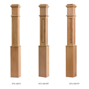 EFS Viet Nam usine de qualité supérieure 4091FP bois de peuplier boîte non finie Newel Post panneau plat détail bois massif pour escalier - Product Image 2