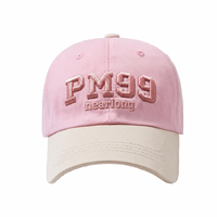 Casquettes de golf personnalisées unisexes, casquette de baseball brodée bicolore rose et blanc, visière incurvée, casquette de sport, fabricant de marques privées