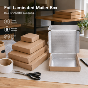 Boîte d'expédition en carton ondulé doublée <span class=keywords><strong>de</strong></span> papier aluminium personnalisée, isolée, imperméable, résistante à l'huile, pour l'<span class=keywords><strong>emballage</strong></span> alimentaire et la livraison <span class=keywords><strong>de</strong></span> pizzas - Product Image 3