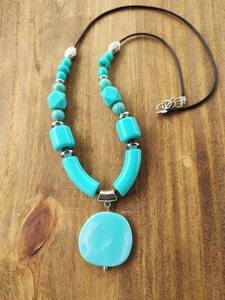 Handcrafted Resin Wood Bead Rope Chain <b>Necklace</b> for Women Earthy and Stylish Statement Jewelry - Product Image 5