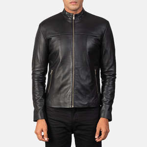 Adornica ODM Genuine <b>Sheepskin</b> and Cowhide Leather Biker <b>Jacket</b> Black Reversible XS Size for Autumn Season Coated Processed - Product Image 3