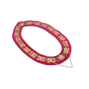 Herramientas DE TRABAJO DE Logia roja masónica Collar de cadena masónica con diamantes de imitación Terciopelo rojo Regalos masónicos Tela Collar de cadena personalizado - Product Image 2