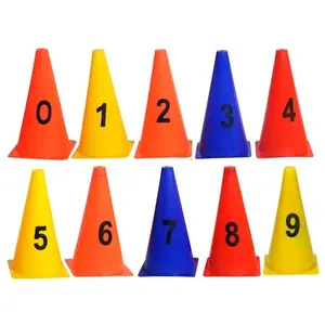 Cono de marcador de agilidad para entrenamiento deportivo, Material de plástico de la mejor calidad con número en varios colores