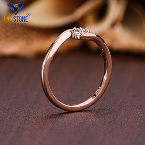 Lab-Stone Party Wear Bague en diamant 0.07 TDW Diamant taille ronde Or rose 18kt Couleur EF-VS - Product Image 5