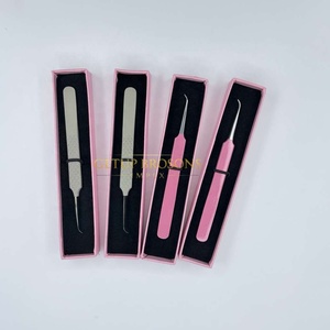 GETUP BROSONS IMPEX Cils de volume russe de précision anti-magnétiques en acier inoxydable de haute qualité, pointe argentée rose nude à 45 degrés - Product Image 4