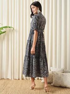 Robe indienne en coton imprimé Hand-Block Floral Summer Casual Wear fait à la main pour la Saint-Valentin Cadeau ODM Supply - Product Image 5