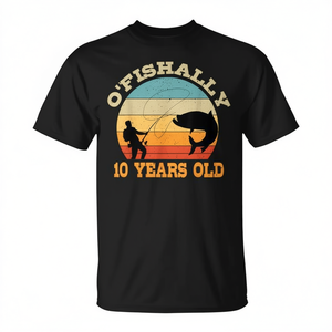 Camiseta Promocional para Fiesta de Cumpleaños con Temática de Pesca de 10 Años, O'Fishally - Product Image 2