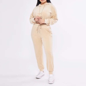 Pantalon de survêtement à capuche élastique pour dames, ensemble de jogging, pantalon cargo, survêtement unisexe, ensemble 2 pièces - Product Image 1