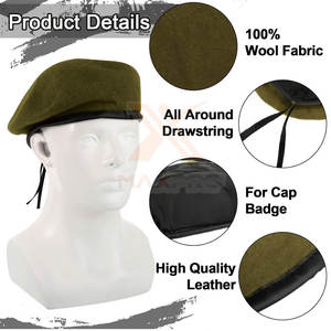 Bérets en coton et laine au design unique 2026, service OEM, bérets en gros, bérets en vrac - Product Image 3