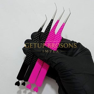 Pince à épiler anti-magnétique en acier inoxydable GETUP BROSONS IMPEX, découpe en forme de cœur, pointe lisse, prise diamantée, outils de précision 10 mm - Product Image 2