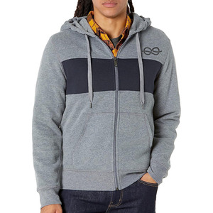 Sweat à capuche zippé en polaire unie de haute qualité pour homme avec broderie de logo personnalisé, vêtements de sport, prix de gros - Product Image 4