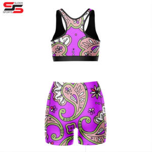 Sublimación de impresión Cheerleading Practice Wear Custom Free Design Sujetador de alegría para mujer y corto - Product Image 2