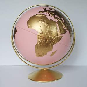 Contemporary style metal <b>globe</b> with circular base and abstract features for artistic room enhancements - Product Image 2