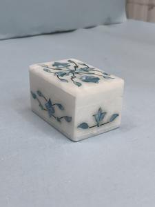 Boîte à bijoux en marbre bleu | Stockage élégant pour bagues, boucles d'oreilles et accessoires | Cadeau décoratif en gros pour les femmes - Product Image 4