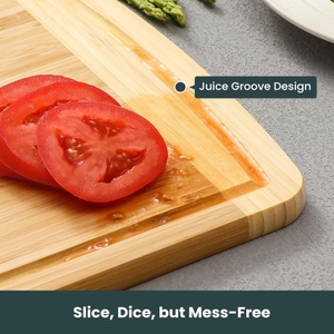 3pcs Bamboo Cutting Board Set with <b>Stand</b> Natural Wooden Chopping Boards for Kitchen Eco Friendly Meat <b>Vegetable</b> Carving Set - Product Image 3