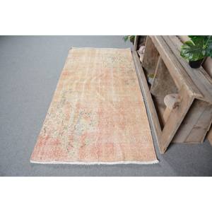 Tapis Vintage Turc Grand 3.2 X 6.4ft Orange Beige Laine Latex Support Motif Abstrait Forme Rectangulaire pour Couloir Tapis de Chambre - Product Image 3