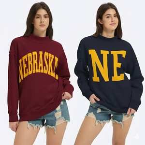 Sweat-shirt à col montant réversible pour femme, logo personnalisé, nouvelle collection automne, sweat-shirt à manches longues surdimensionné - Product Image 1