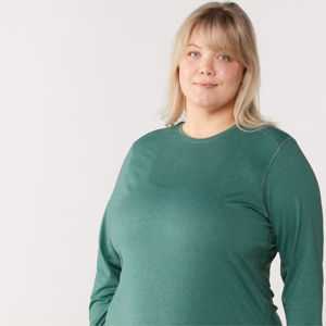 Vente chaude personnalisé couleur unie toutes les tailles femmes manches longues T-shirts nouveauté personnalisé blanc uni 100% coton coupe ajustée - Product Image 3