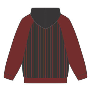 Sweat à capuche noir KAP Année de fondation, manches raglan bordeaux, rayures fines, mélange de coton, vêtements de fraternité grecque Divine Nine HBCU - Product Image 3