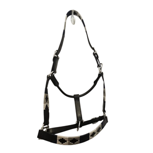 Premium Leather Horse <b>Halter</b> Polo Design Nylon Inlay Adjustable Headcollar Durable Equestrian <b>Halter</b> Custom OEM - Product Image 1